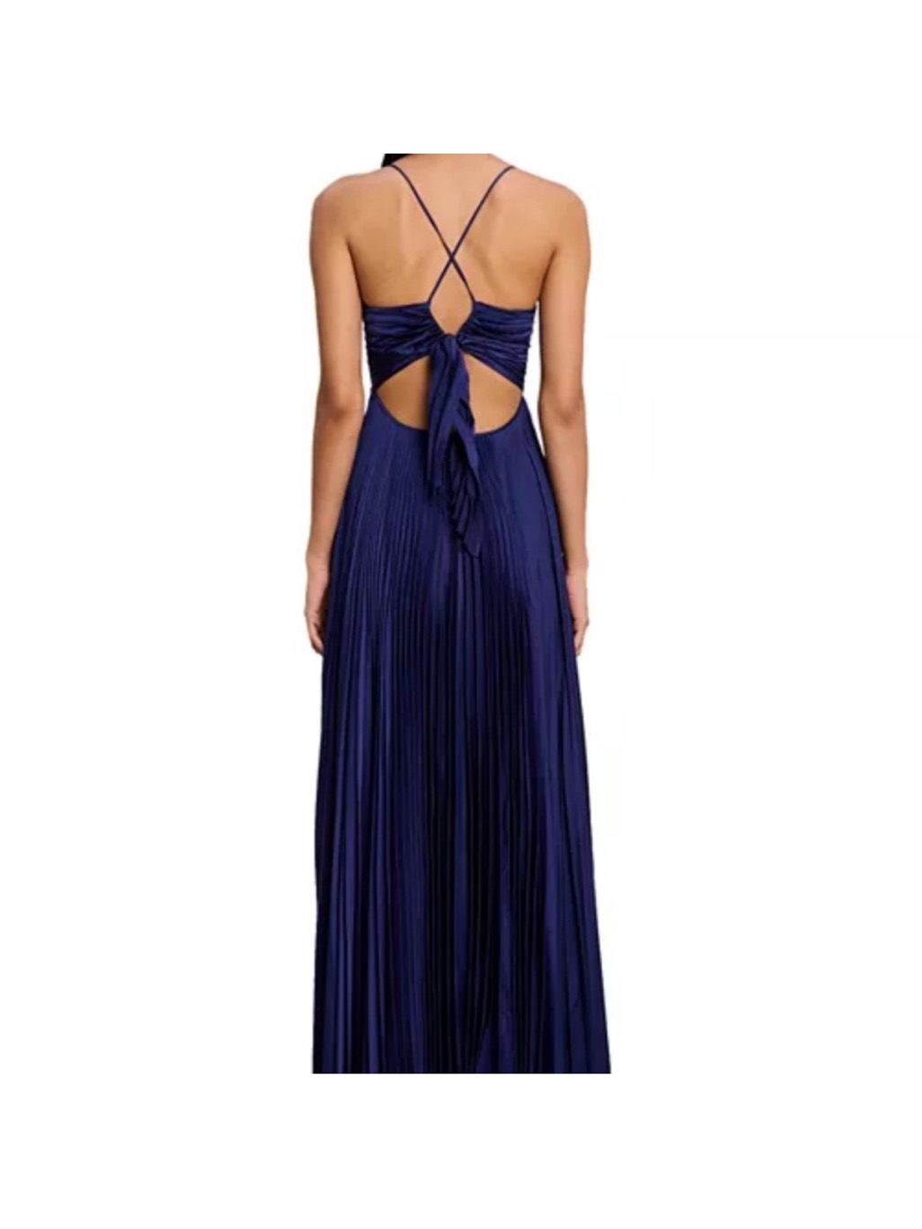 A.L.C. Midnight Blue Pleated Spaghetti Strap Maxi Dress — image 2 of 5